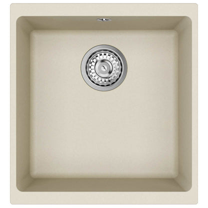vidaXL Sink 80% Quartz and 20% Resin 430 x 460 mm Beige