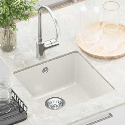 vidaXL Sink White 430 x 460 mm 80% Quartz and 20% Resin