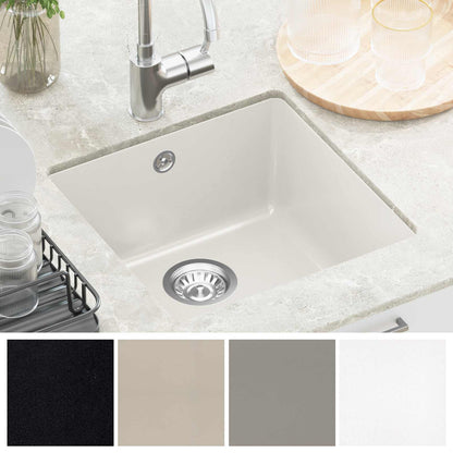 vidaXL Sink White 430 x 460 mm 80% Quartz and 20% Resin