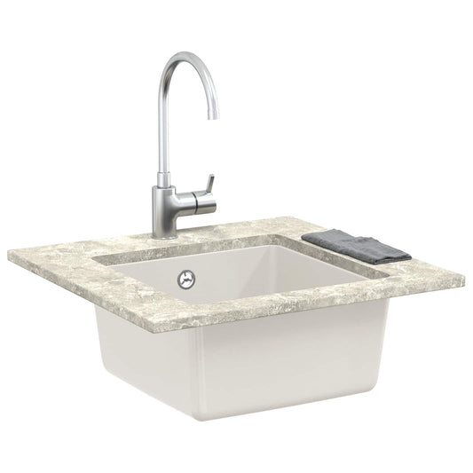 vidaXL Sink White 430 x 460 mm 80% Quartz and 20% Resin