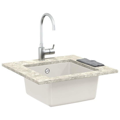 vidaXL Sink 80% Quartz and 20% Resin 430 x 460 mm White