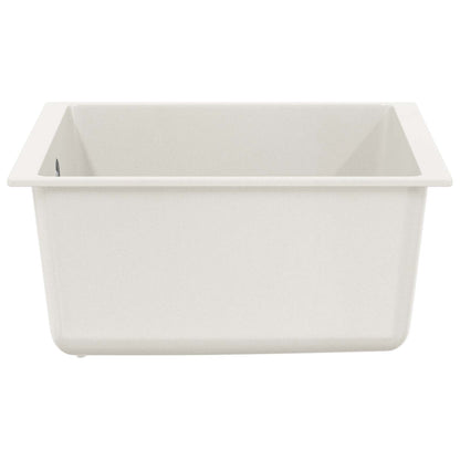 vidaXL Sink 80% Quartz and 20% Resin 430 x 460 mm White