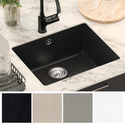 vidaXL Sink Black 530 x 460 mm 80% Quartz and 20% Resin