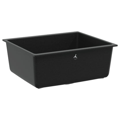 vidaXL Sink 80% Quartz and 20% Resin 530 x 460 mm Black