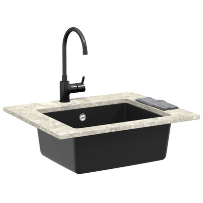 vidaXL Sink 80% Quartz and 20% Resin 530 x 460 mm Black