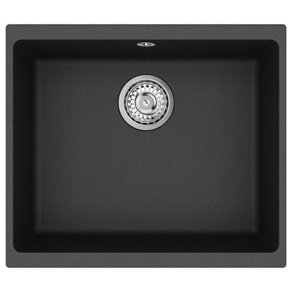 vidaXL Sink 80% Quartz and 20% Resin 530 x 460 mm Black