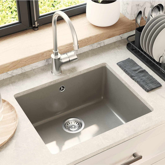 vidaXL Sink Grey 530 x 460 mm 80% Quartz and 20% Resin