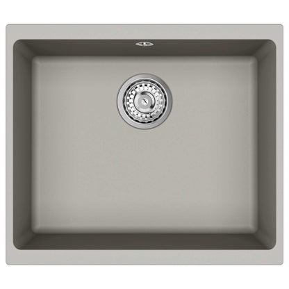 vidaXL Sink 80% Quartz and 20% Resin 530 x 460 mm Grey