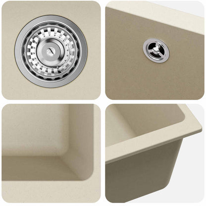 vidaXL Sink Beige 530 x 460 mm 80% Quartz and 20% Resin