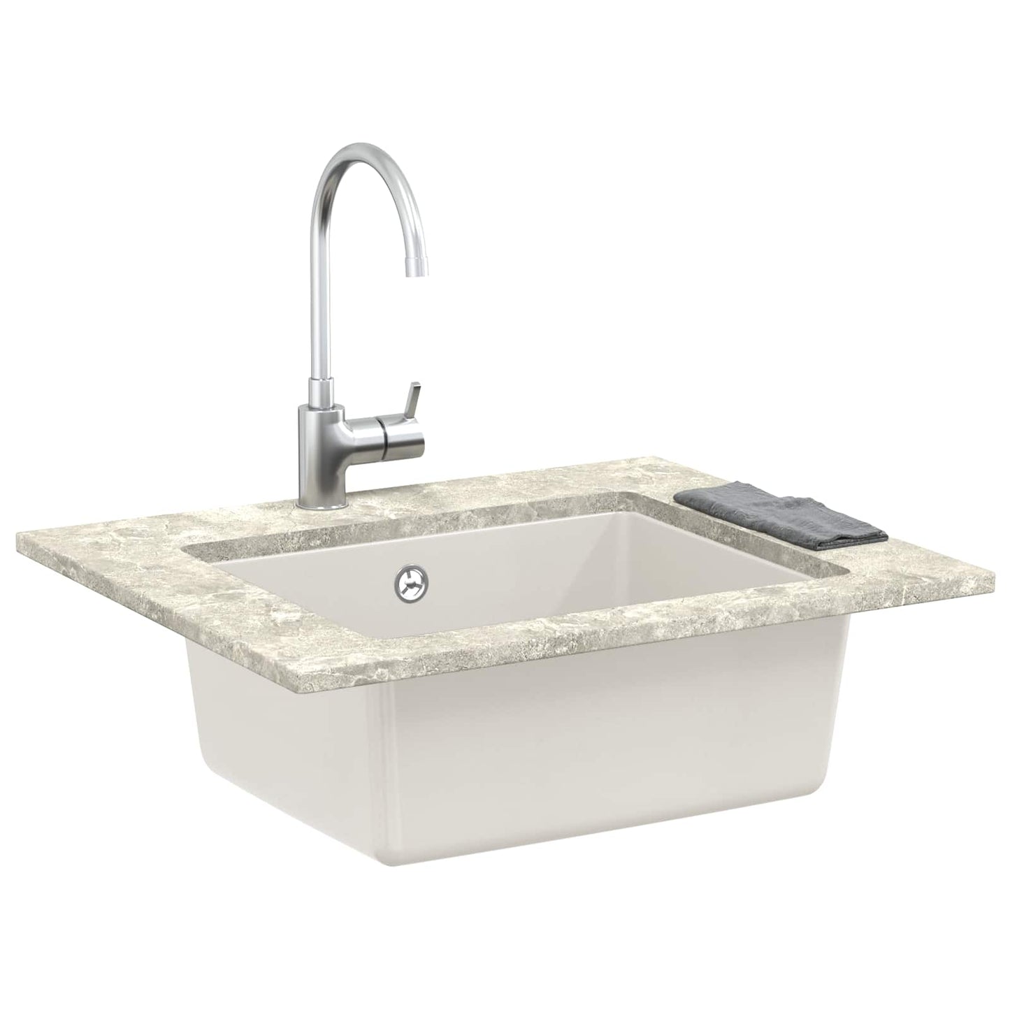 vidaXL Sink 80% Quartz and 20% Resin 530 x 460 mm White