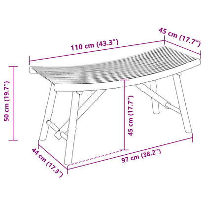 vidaXL Garden Bench Natural 110 x 45 x 50 cm Bamboo