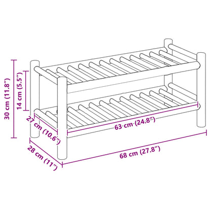 vidaXL Shoe Rack with Shelf Natural 68 x 28 x 30 cm Bamboo