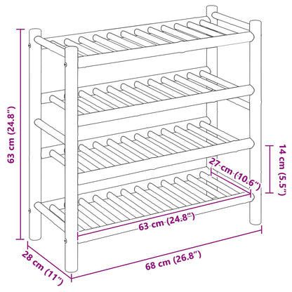 vidaXL Shoe Rack with Shelf Natural 68 x 28 x 63 cm Bamboo