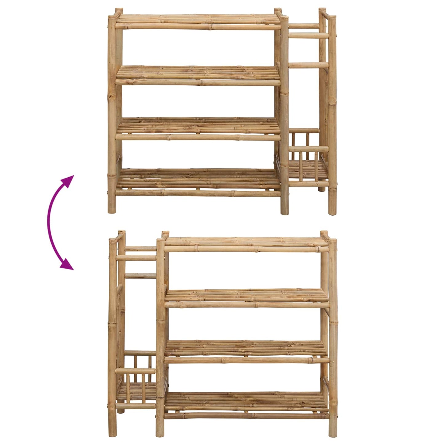 vidaXL Shoe Rack with Shelf Natural 88 x 27 x 80 cm Bamboo