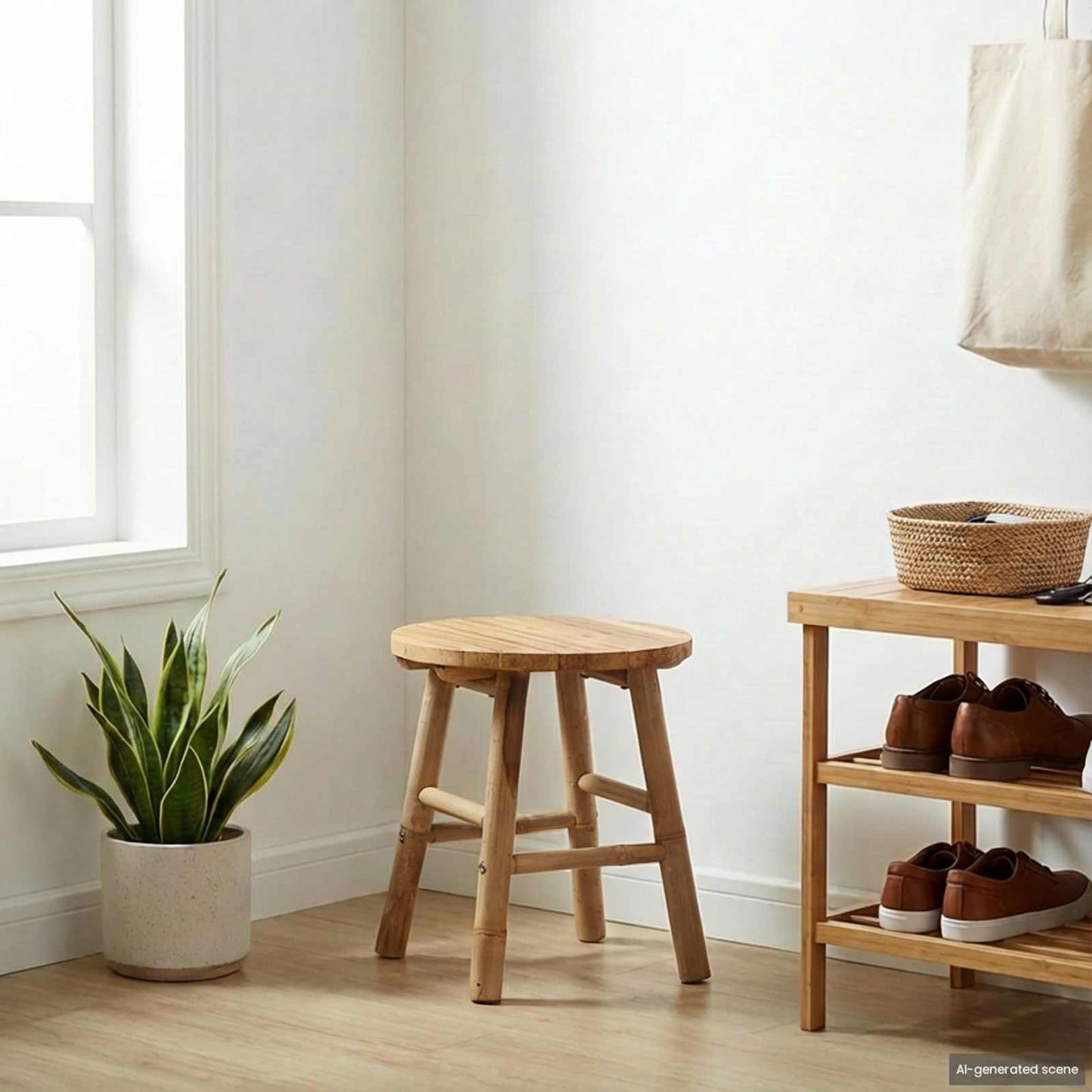 vidaXL Garden Stool Natural Ø 38 x 42 cm Bamboo