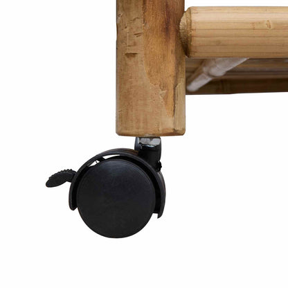 vidaXL Wine Trolley with Wheels Natural 85 x 50 x 93 cm Bamboo