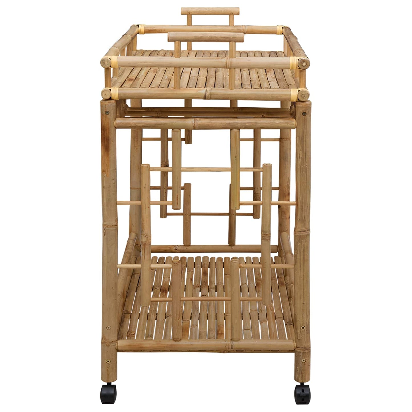 vidaXL Wine Trolley with Wheels Natural 85 x 50 x 93 cm Bamboo