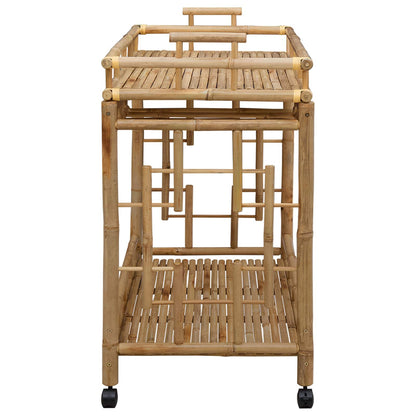 vidaXL Wine Trolley with Wheels Natural 85 x 50 x 93 cm Bamboo