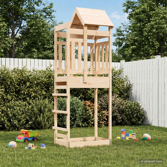 vidaXL Play Tower Brown 52.5 x 85 x 238 cm Solid Pine Wood