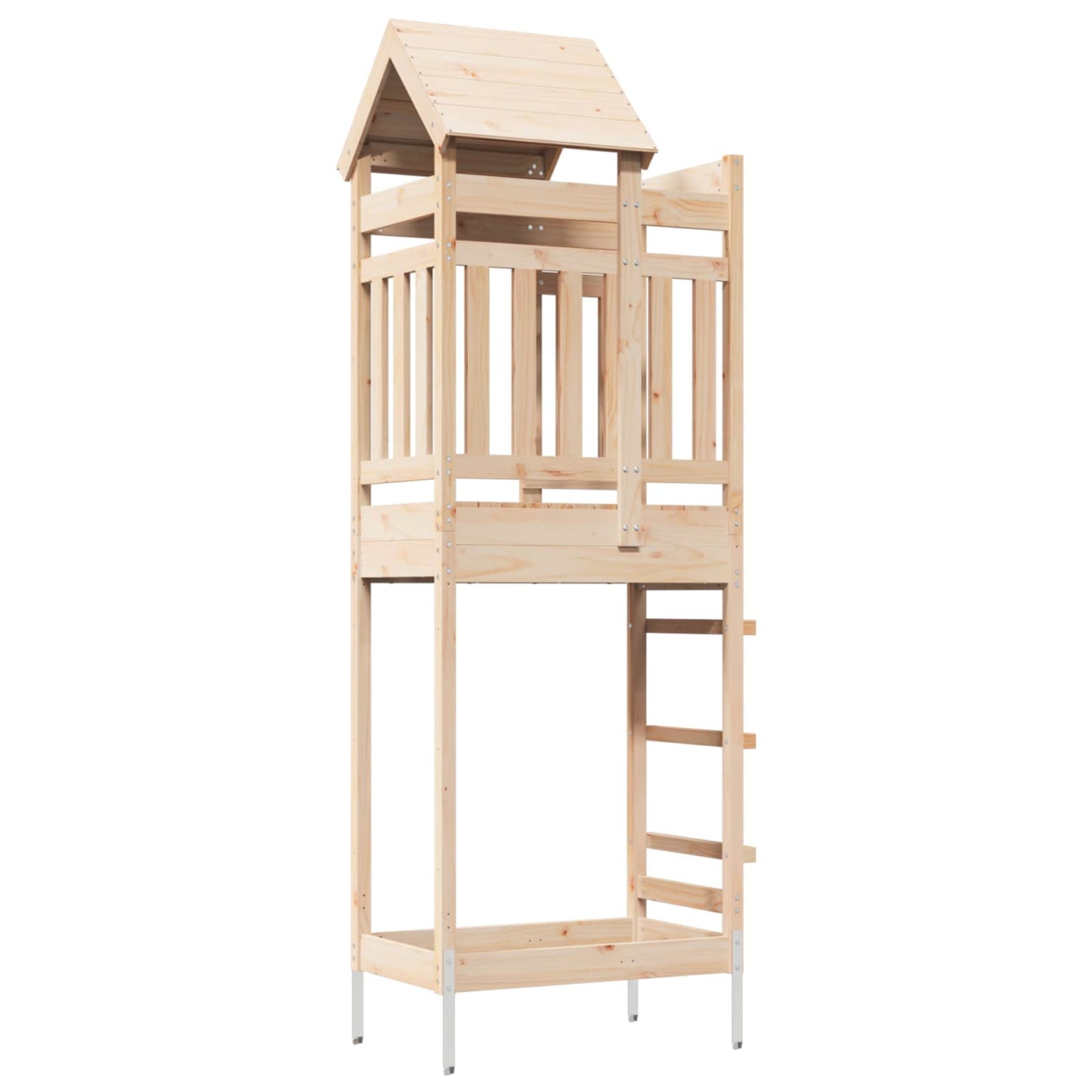 vidaXL Play Tower Brown 52.5 x 85 x 238 cm Solid Pine Wood