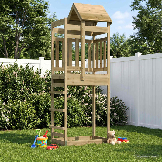 vidaXL Play Tower Brown 52.5 x 85 x 238 cm Solid Impregnated Wood