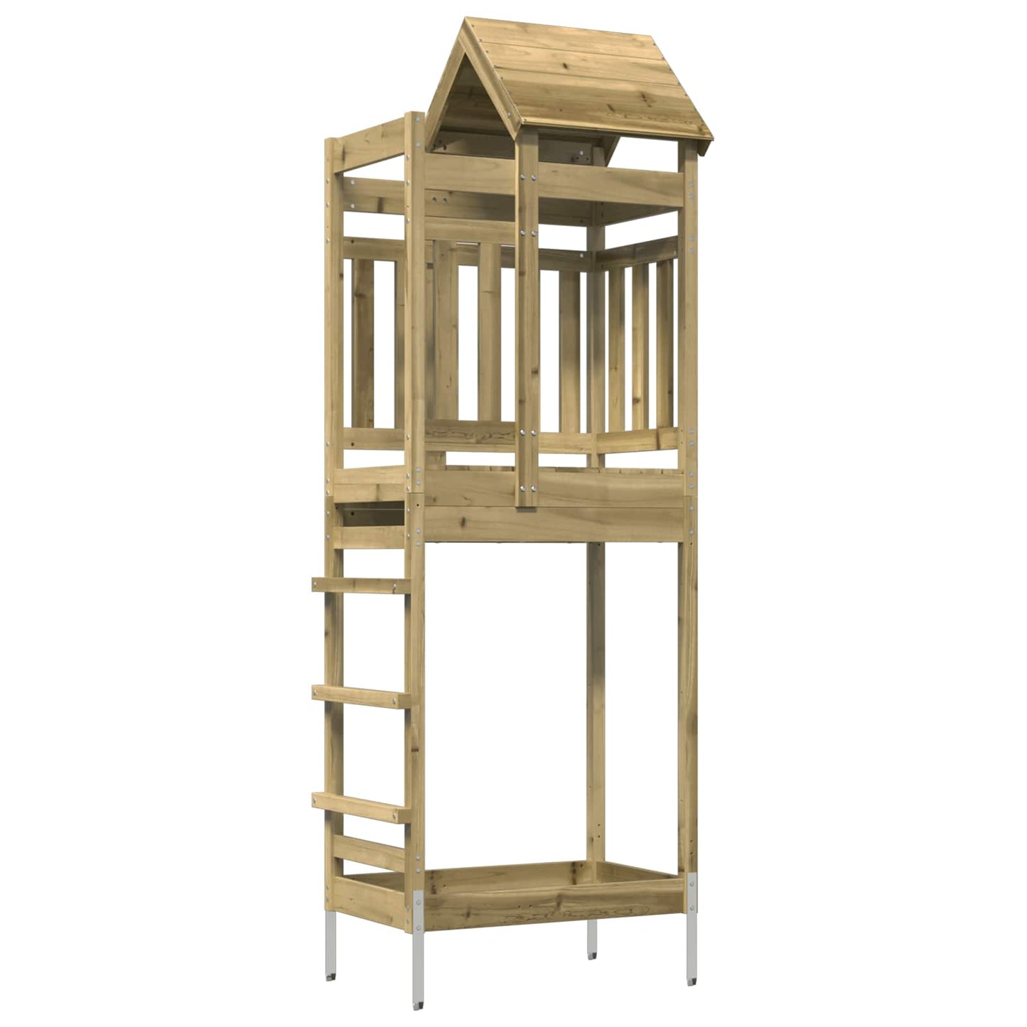 vidaXL Play Tower Brown 52.5 x 85 x 238 cm Solid Impregnated Wood