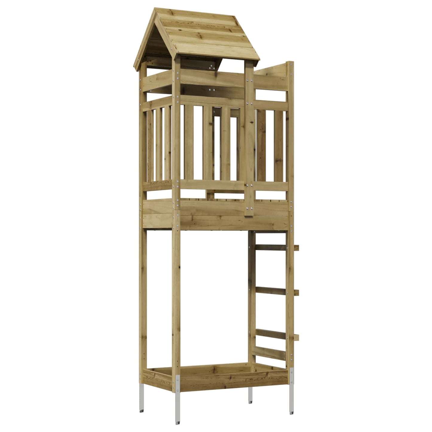 vidaXL Play Tower Brown 52.5 x 85 x 238 cm Solid Impregnated Wood