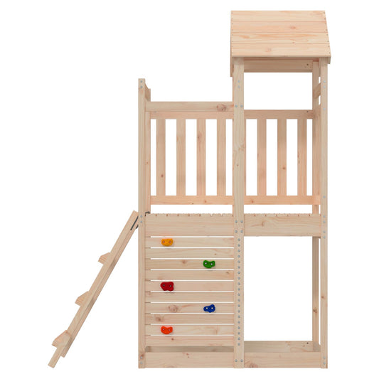 vidaXL Play Tower Brown 110.5 x 52.5 x 214 cm Solid Pine Wood
