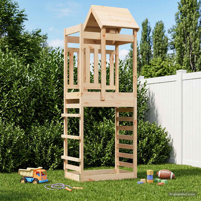 vidaXL Play Tower Brown 52.5 x 85 x 238 cm Solid Pine Wood