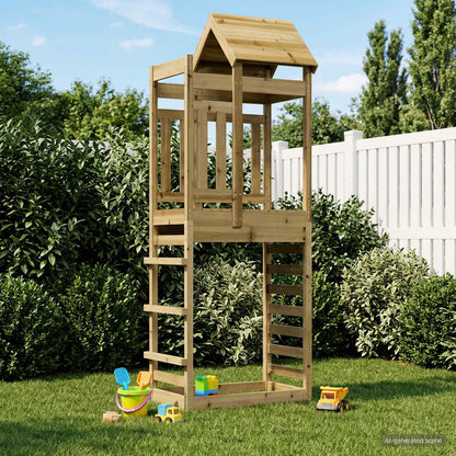 vidaXL Play Tower Brown 52.5 x 85 x 238 cm Solid Impregnated Wood
