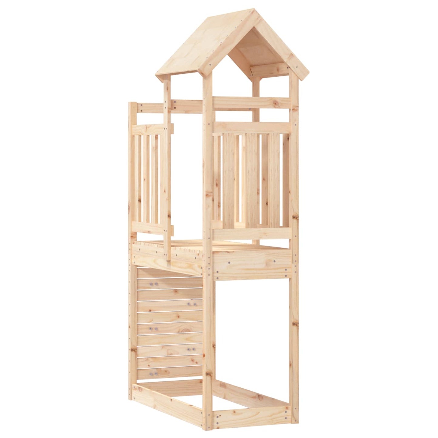 vidaXL Play Tower Brown 53 x 110.5 x 214 cm Solid Pine Wood