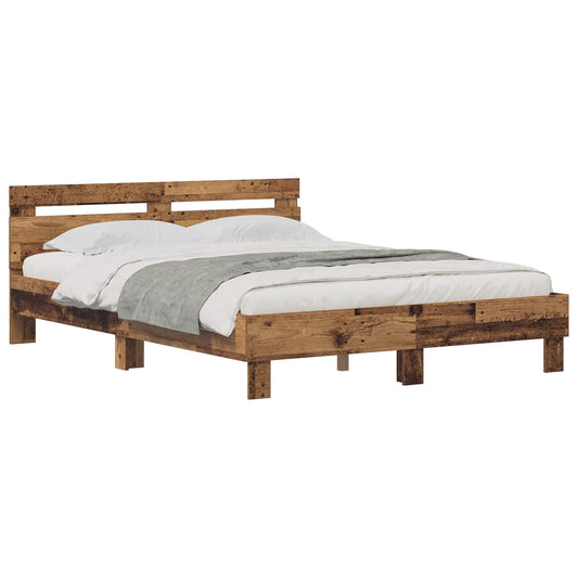 vidaXL Bed Frame Old Wood 160 x 200 cm Engineered Wood