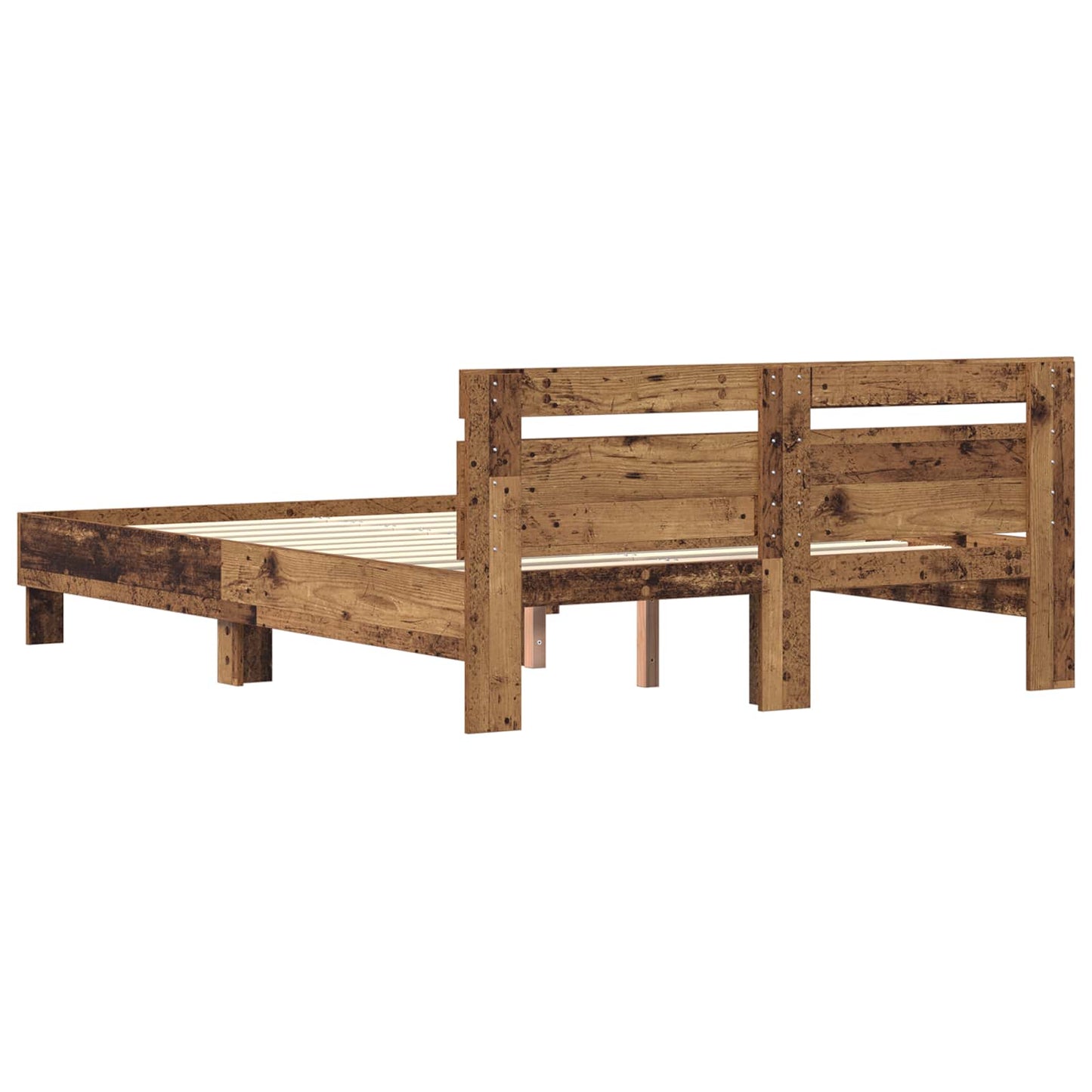 vidaXL Bed Frame Old Wood 140 x 200 cm Engineered Wood