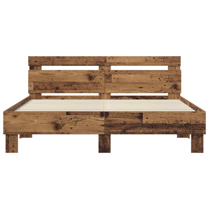 vidaXL Bed Frame Old Wood 140 x 200 cm Engineered Wood