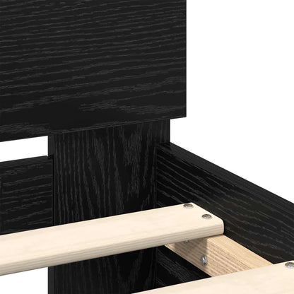 vidaXL Bed Frame Black Oak 140 x 200 cm Engineered Wood