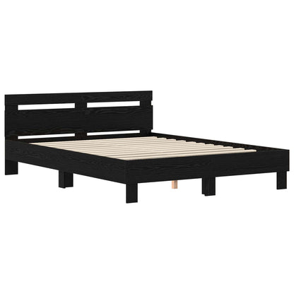 vidaXL Bed Frame Black Oak 140 x 200 cm Engineered Wood