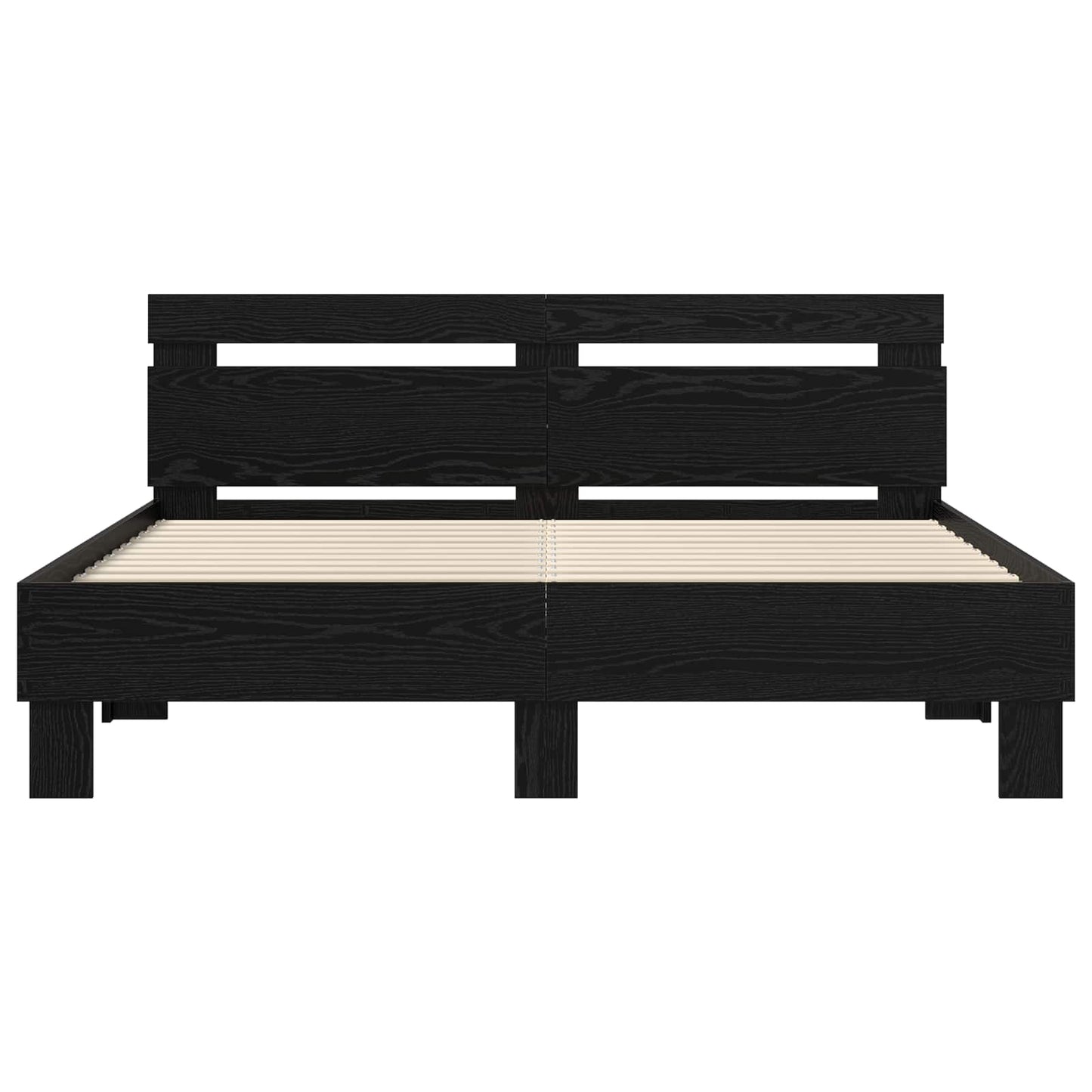vidaXL Bed Frame Black Oak 140 x 200 cm Engineered Wood