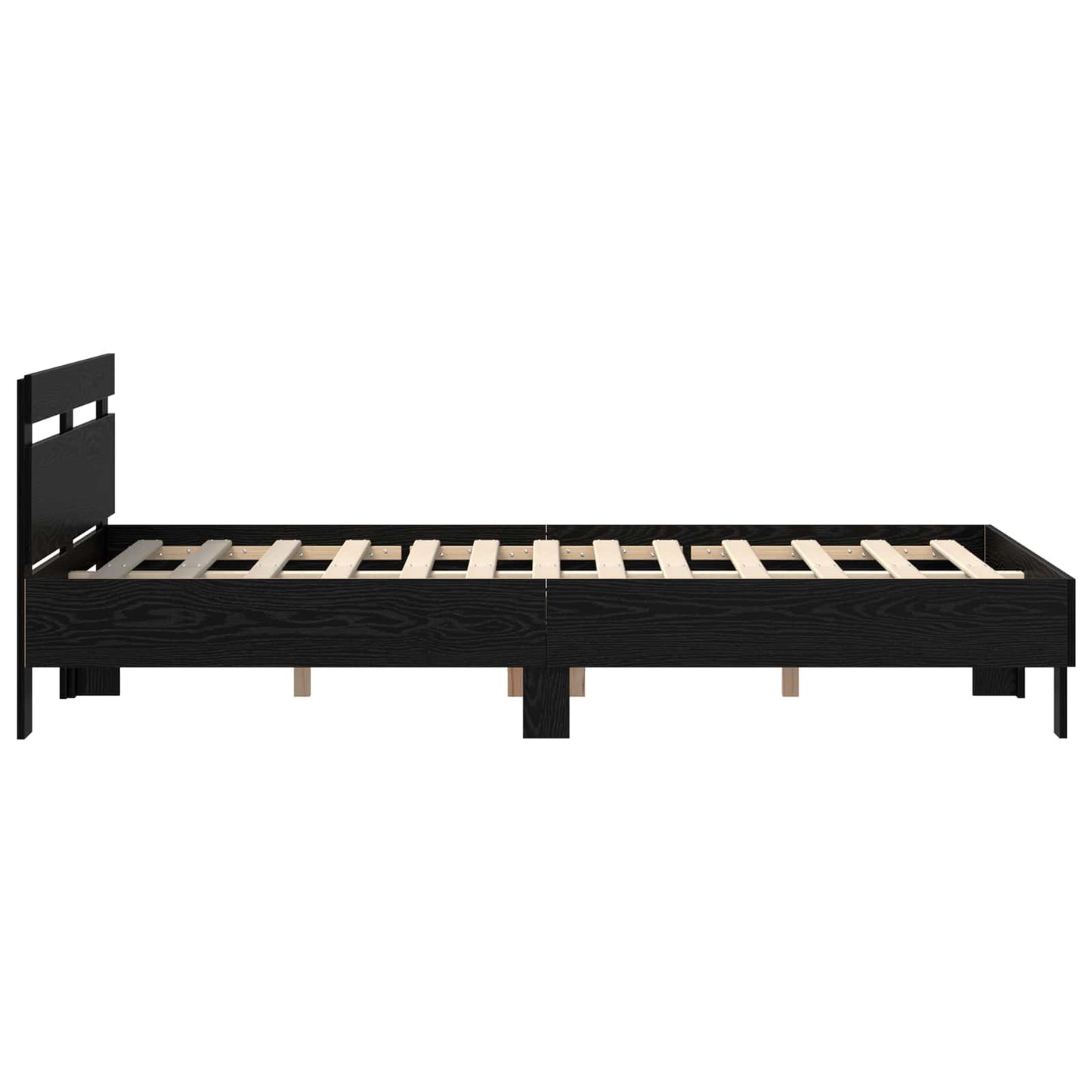 vidaXL Bed Frame Black Oak 140 x 200 cm Engineered Wood