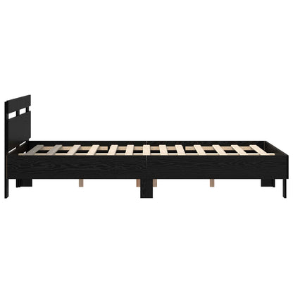 vidaXL Bed Frame Black Oak 140 x 200 cm Engineered Wood