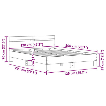 vidaXL Bed Frame Artisan Oak 120 x 200 cm Engineered Wood