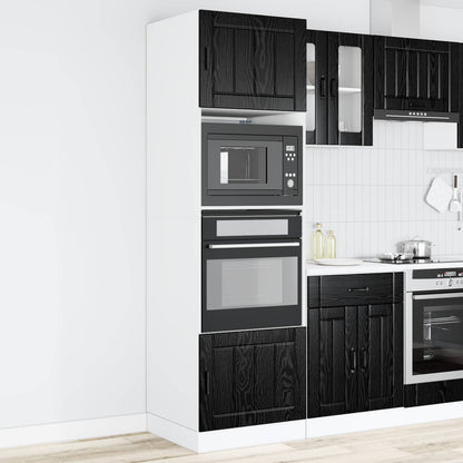vidaXL Oven Cabinet PORTO Black Oak 60 x 57 x 207 cm Engineered Wood