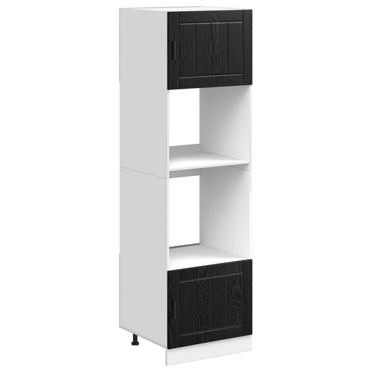 vidaXL Oven Cabinet PORTO Black Oak 60 x 57 x 207 cm Engineered Wood