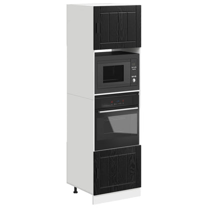 vidaXL Oven Cabinet PORTO Black Oak 60 x 57 x 207 cm Engineered Wood