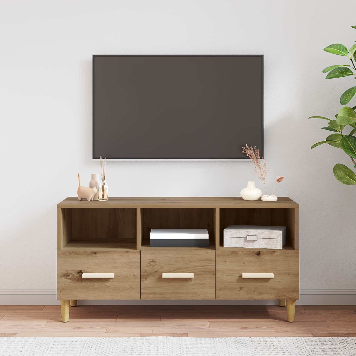 vidaXL TV Cabinet 102 x 36 x 50 cm Artisian Oak Engineered Wood