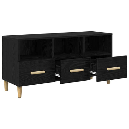 vidaXL TV Cabinet Black Oak 102 x 35.5 x 50 cm Engineered Wood