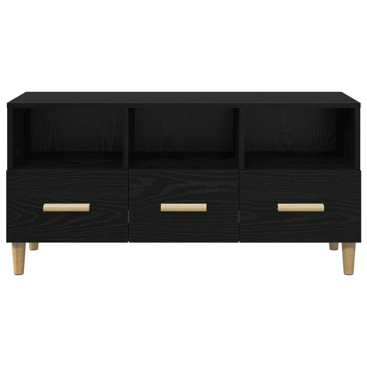 vidaXL TV Cabinet 102 x 36 x 50 cm Black Oak Engineered Wood