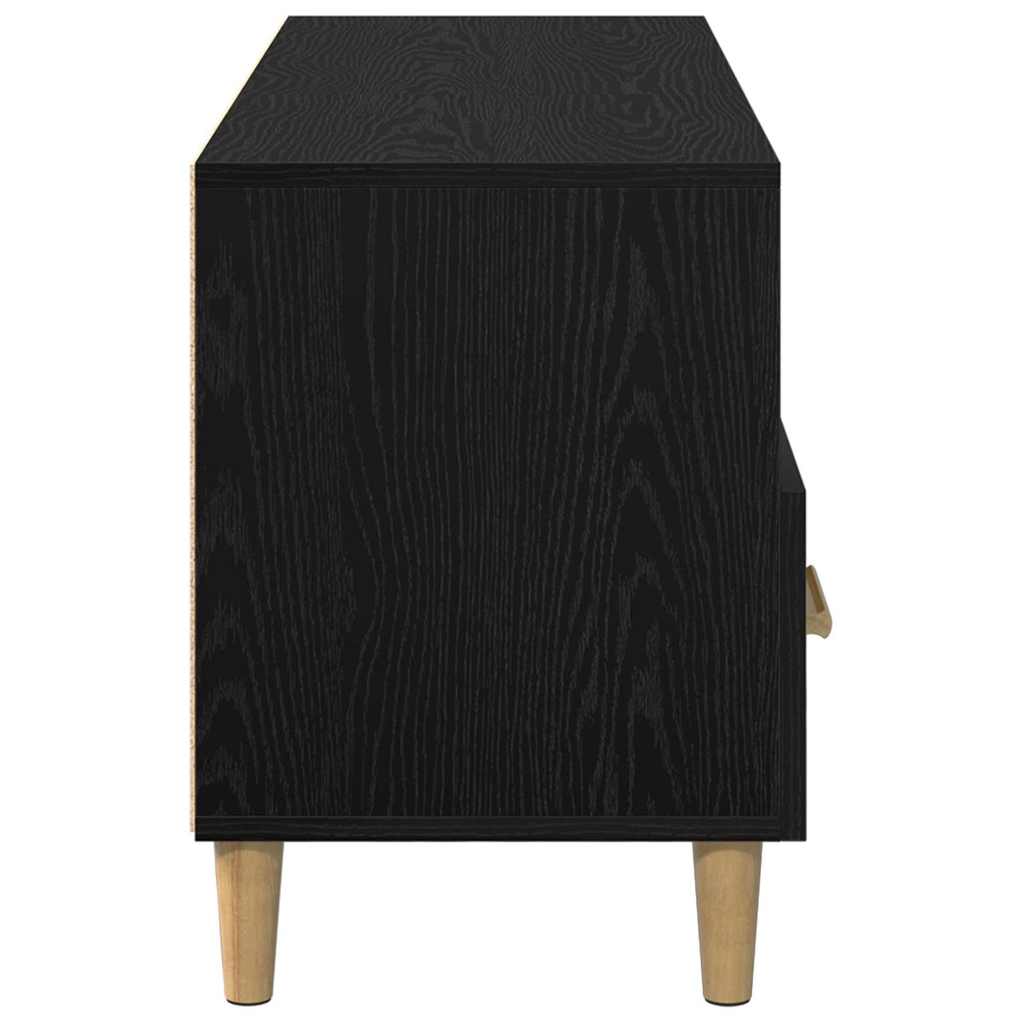 vidaXL TV Cabinet Black Oak 102 x 35.5 x 50 cm Engineered Wood