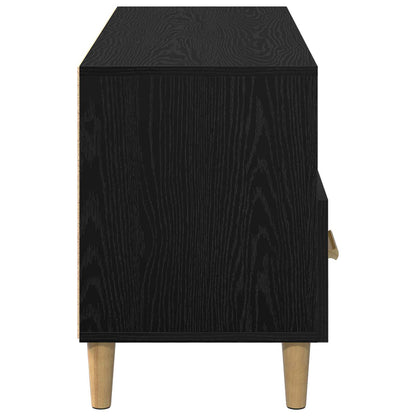 vidaXL TV Cabinet Black Oak 102 x 35.5 x 50 cm Engineered Wood