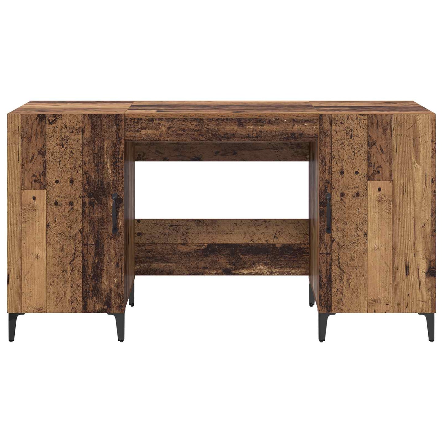 vidaXL Desk with Storage Old Wood 140 x 50 x 75 cm Engineered Wood