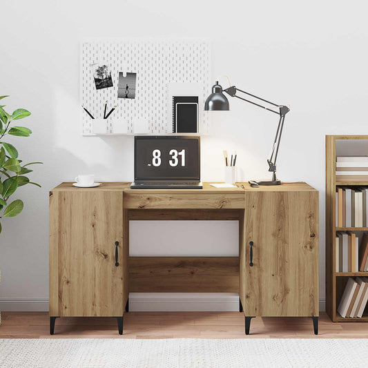 vidaXL Desk Artisan Oak 140 x 50 x 75 cm Engineered Wood